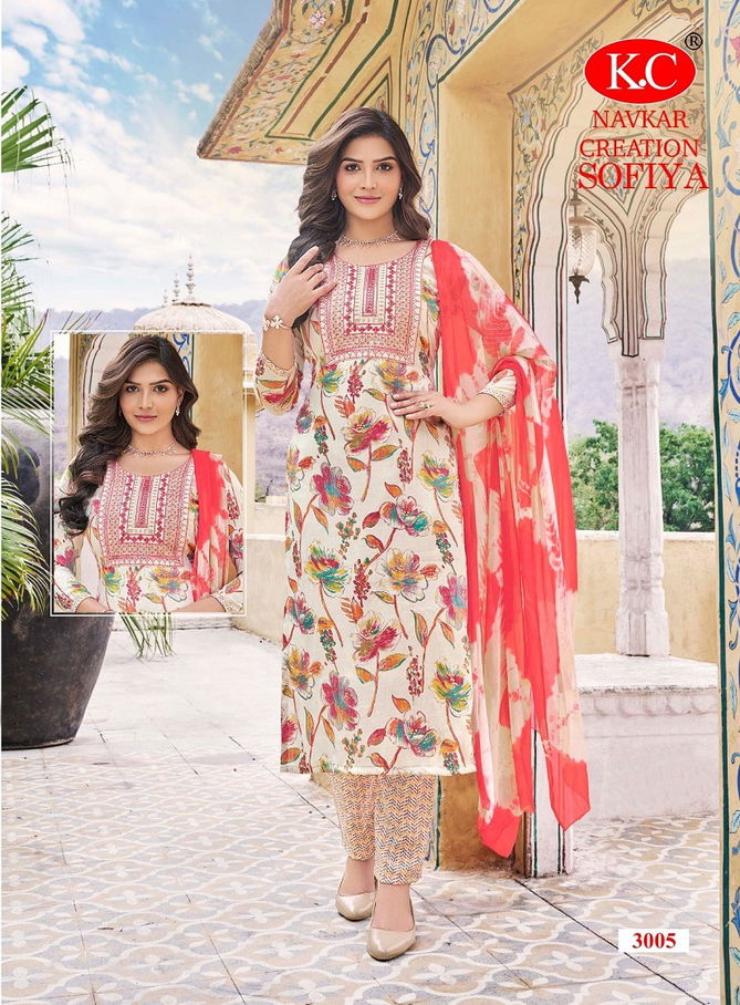 Sofiya Vol 3 By Navkar Foil Printed Rayon Kurti With Bottom Dupatta Wholesalers In Delhi